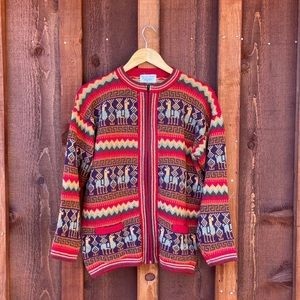 NWT Handmade Fair Isle llama Sweater